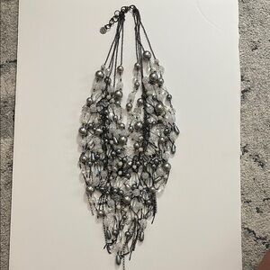 Elegant Black and Silver Beaded Necklace